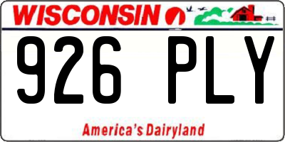 WI license plate 926PLY