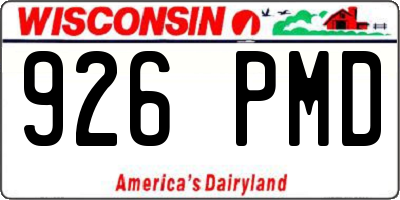 WI license plate 926PMD