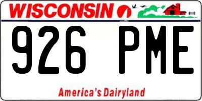 WI license plate 926PME