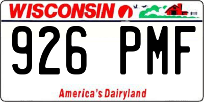 WI license plate 926PMF