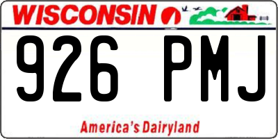 WI license plate 926PMJ
