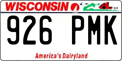 WI license plate 926PMK