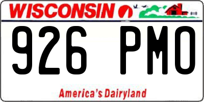 WI license plate 926PMO