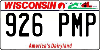 WI license plate 926PMP