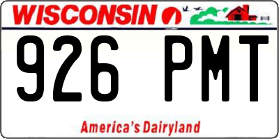 WI license plate 926PMT