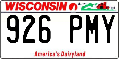 WI license plate 926PMY
