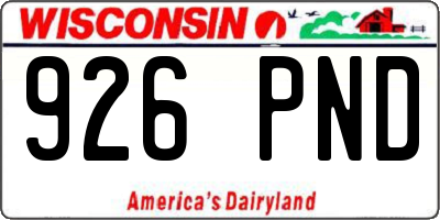WI license plate 926PND