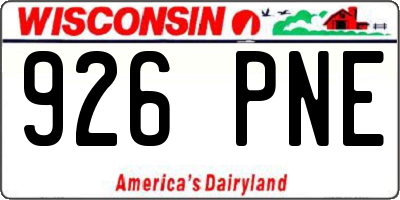 WI license plate 926PNE
