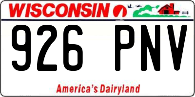 WI license plate 926PNV