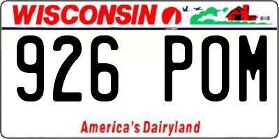 WI license plate 926POM