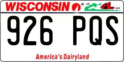 WI license plate 926PQS