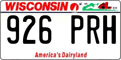 WI license plate 926PRH