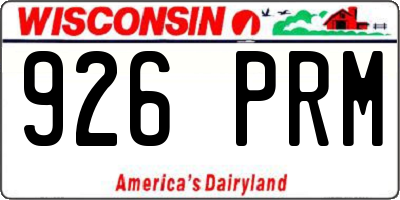 WI license plate 926PRM