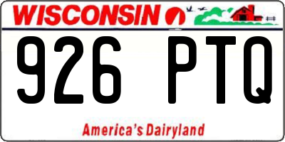 WI license plate 926PTQ