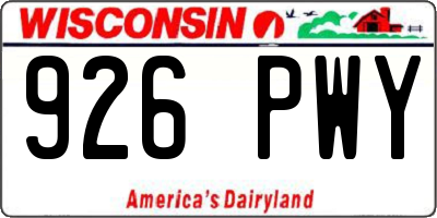 WI license plate 926PWY