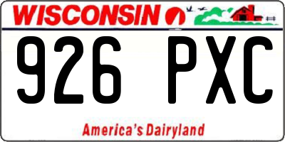 WI license plate 926PXC