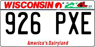 WI license plate 926PXE