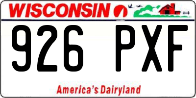 WI license plate 926PXF
