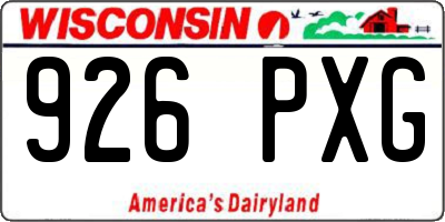 WI license plate 926PXG