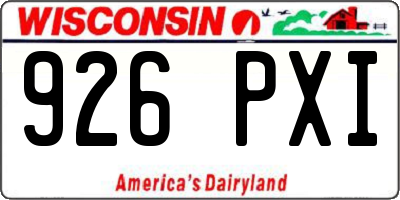 WI license plate 926PXI