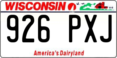 WI license plate 926PXJ
