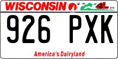 WI license plate 926PXK
