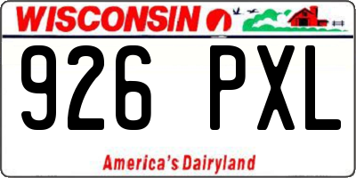WI license plate 926PXL