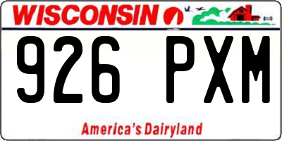 WI license plate 926PXM