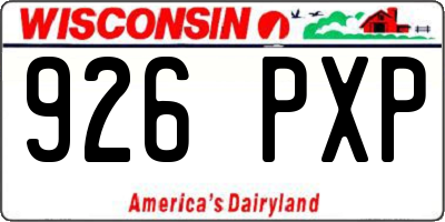 WI license plate 926PXP