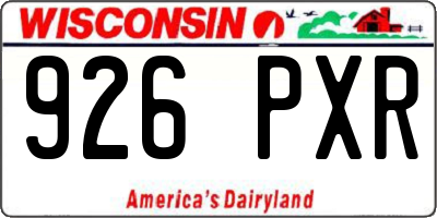 WI license plate 926PXR