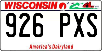 WI license plate 926PXS