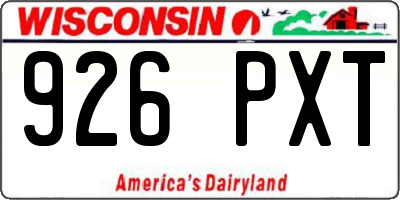 WI license plate 926PXT