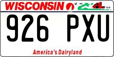 WI license plate 926PXU