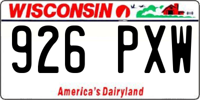 WI license plate 926PXW