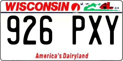 WI license plate 926PXY