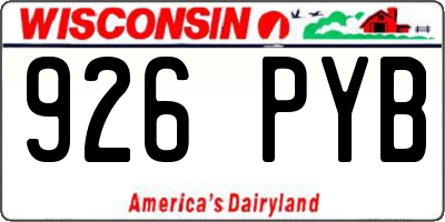 WI license plate 926PYB