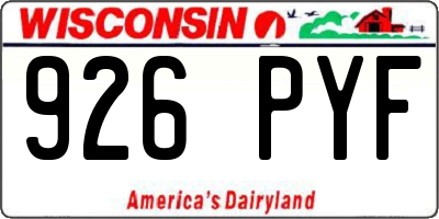 WI license plate 926PYF