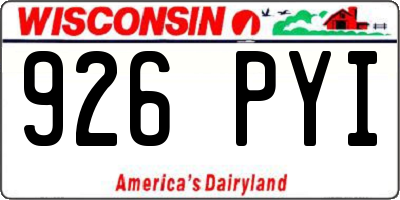 WI license plate 926PYI