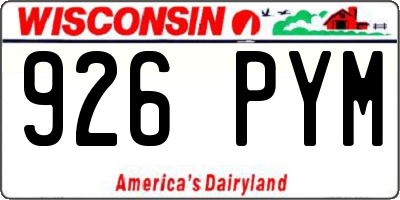 WI license plate 926PYM