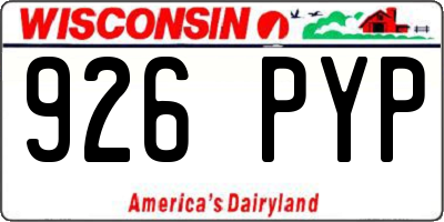 WI license plate 926PYP