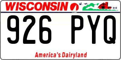 WI license plate 926PYQ