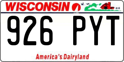 WI license plate 926PYT