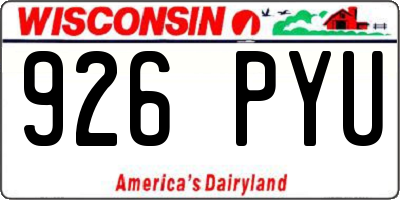 WI license plate 926PYU