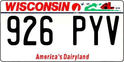 WI license plate 926PYV