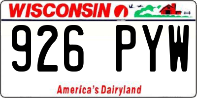 WI license plate 926PYW