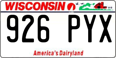 WI license plate 926PYX
