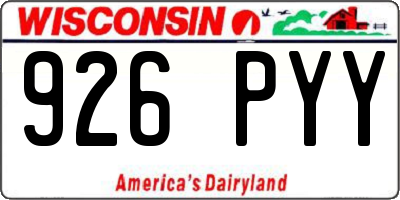 WI license plate 926PYY