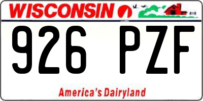 WI license plate 926PZF