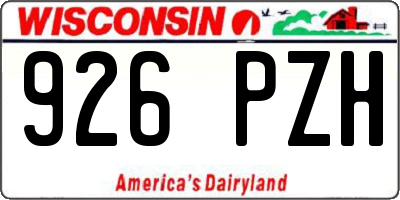 WI license plate 926PZH