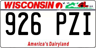 WI license plate 926PZI
